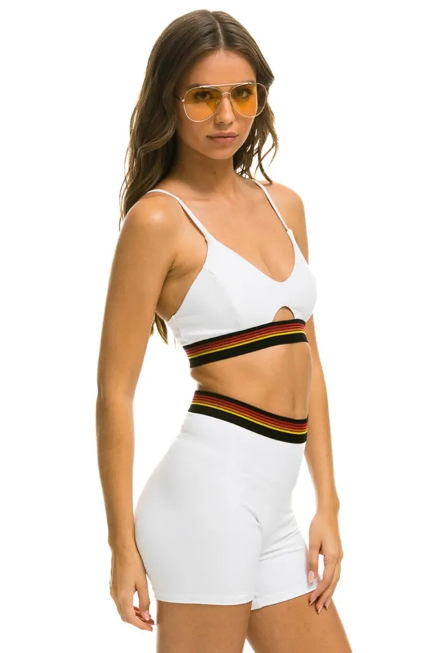 Women Activewear Aviator Nation LOGO ELASTIC KEYHOLE BRA 8211 WHITE Women Activewear Aviator Nation LOGO ELASTIC KEYHOLE BRA 8211 WHITE