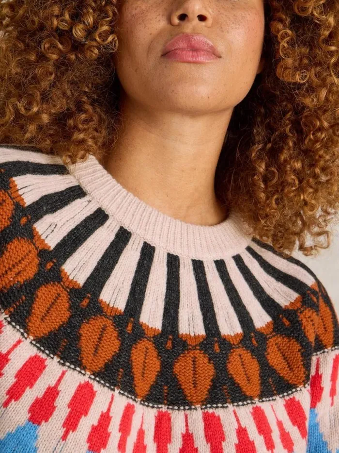 Women ALLIE FAIRISLE JUMPER Natural Multi White Stuff Knitwear