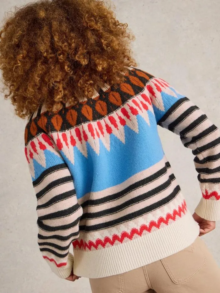 Women ALLIE FAIRISLE JUMPER Natural Multi White Stuff Knitwear