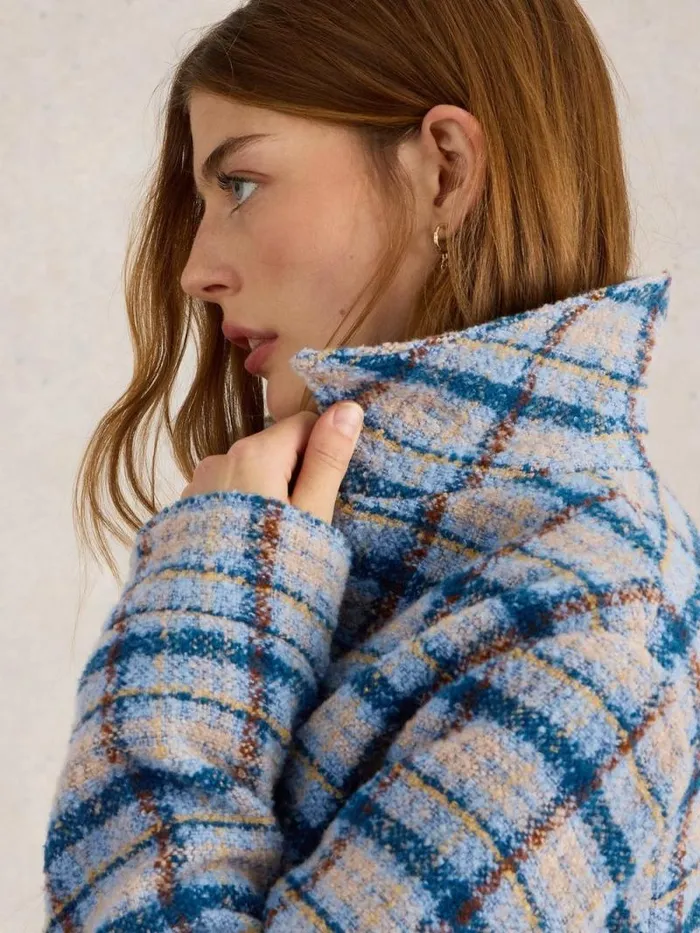 Women Amelia Check Jacket Blue Multi White Stuff Coats and Jackets Women Amelia Check Jacket Blue Multi White Stuff Coats and Jackets