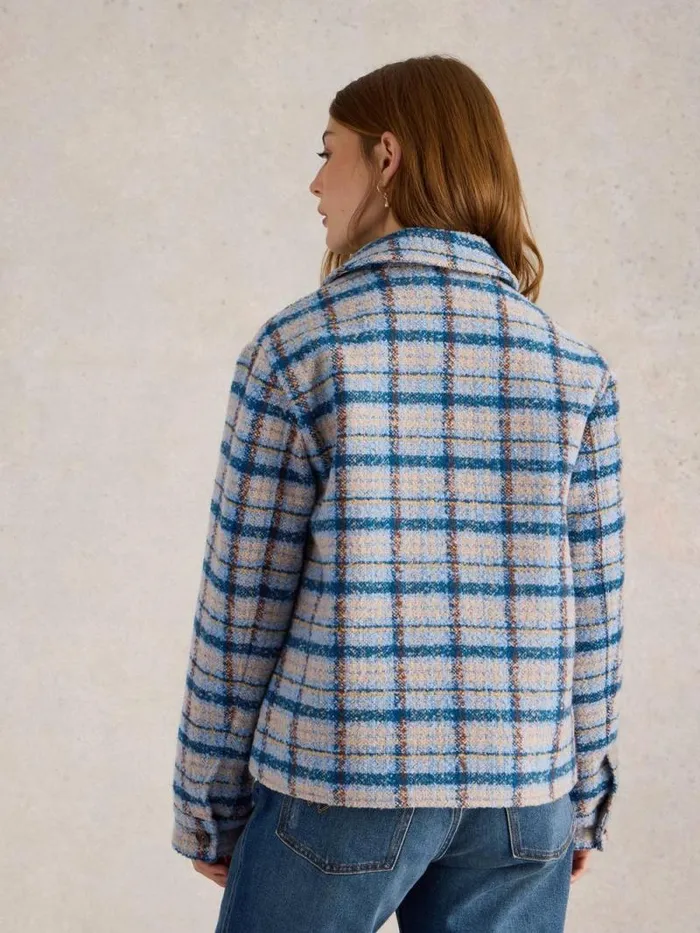 Women Amelia Check Jacket Blue Multi White Stuff Coats and Jackets Women Amelia Check Jacket Blue Multi White Stuff Coats and Jackets