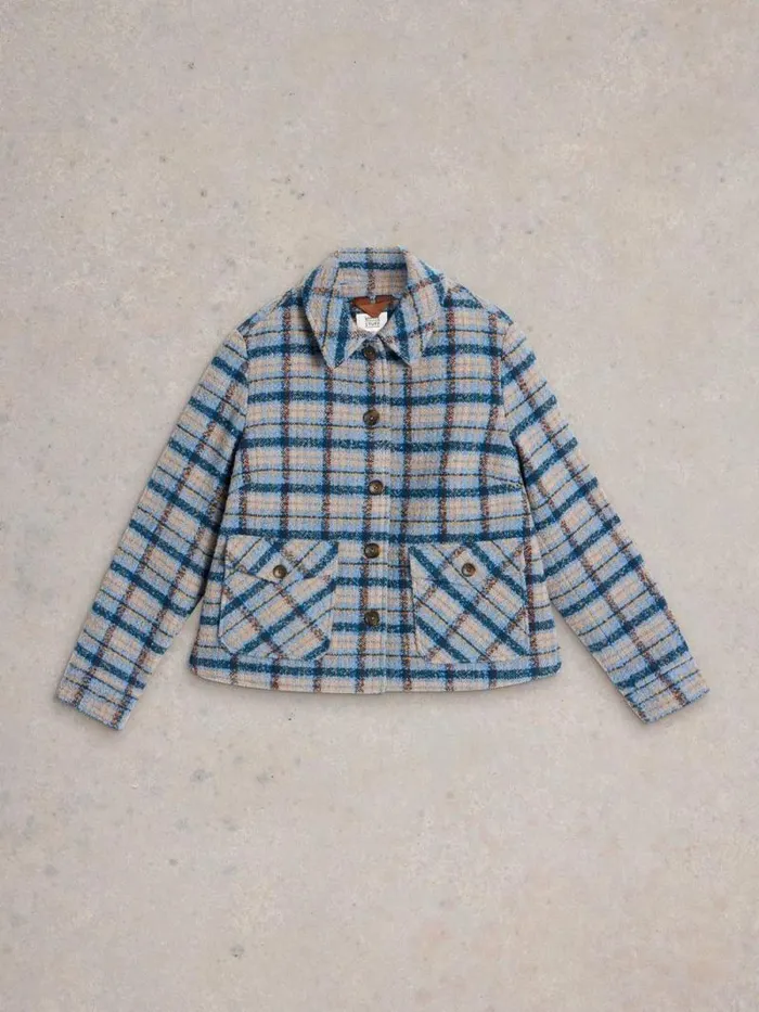 Women Amelia Check Jacket Blue Multi White Stuff Coats and Jackets Women Amelia Check Jacket Blue Multi White Stuff Coats and Jackets
