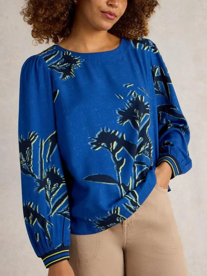 Women Angie Top Blue Print White Stuff Shirts and Blouses Women Angie Top Blue Print White Stuff Shirts and Blouses