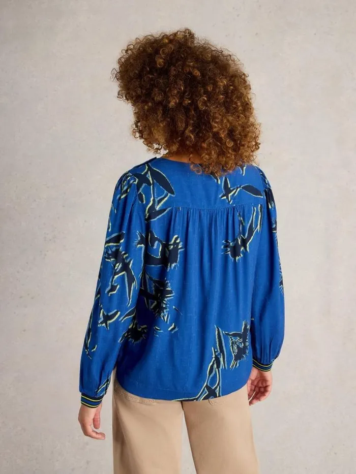 Women Angie Top Blue Print White Stuff Shirts and Blouses Women Angie Top Blue Print White Stuff Shirts and Blouses
