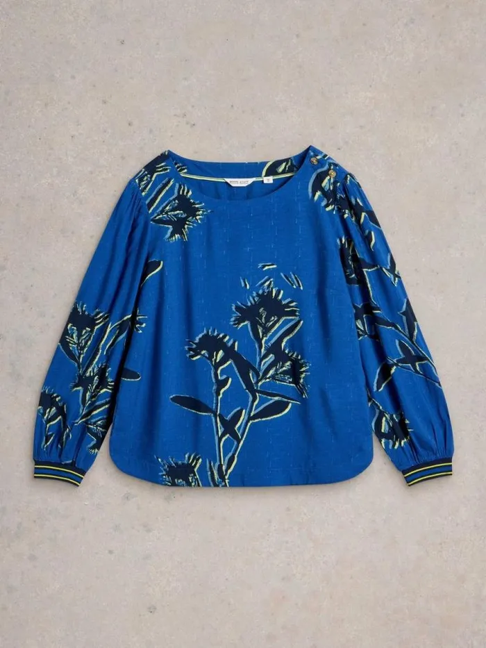 Women Angie Top Blue Print White Stuff Shirts and Blouses Women Angie Top Blue Print White Stuff Shirts and Blouses