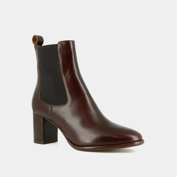 Women Ankle Boots With Heels And Elastics Brown JONAK Ankle Boots Lowboots