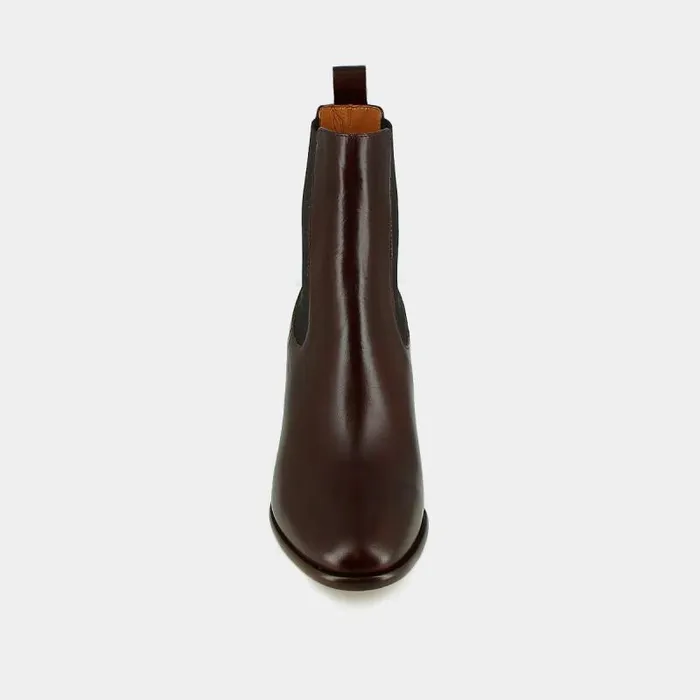 Women Ankle Boots With Heels And Elastics Brown JONAK Ankle Boots Lowboots