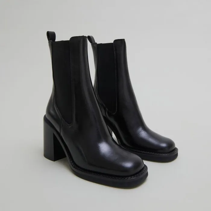 Women Ankle Boots With Overflowing Heels Black JONAK Ankle Boots Lowboots