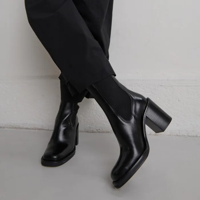 Women Ankle Boots With Overflowing Heels Black JONAK Ankle Boots Lowboots