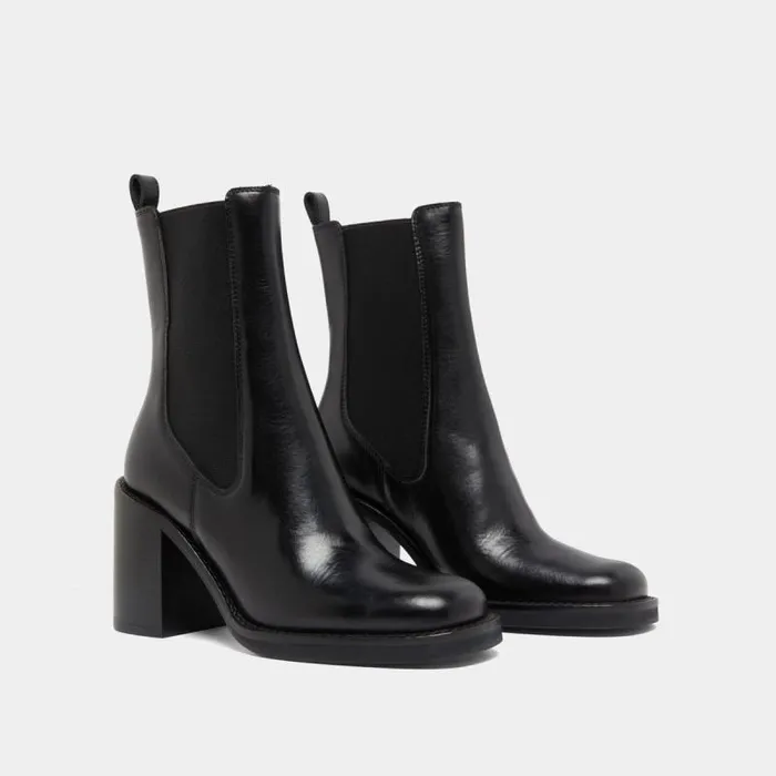 Women Ankle Boots With Overflowing Heels Black JONAK Ankle Boots Lowboots
