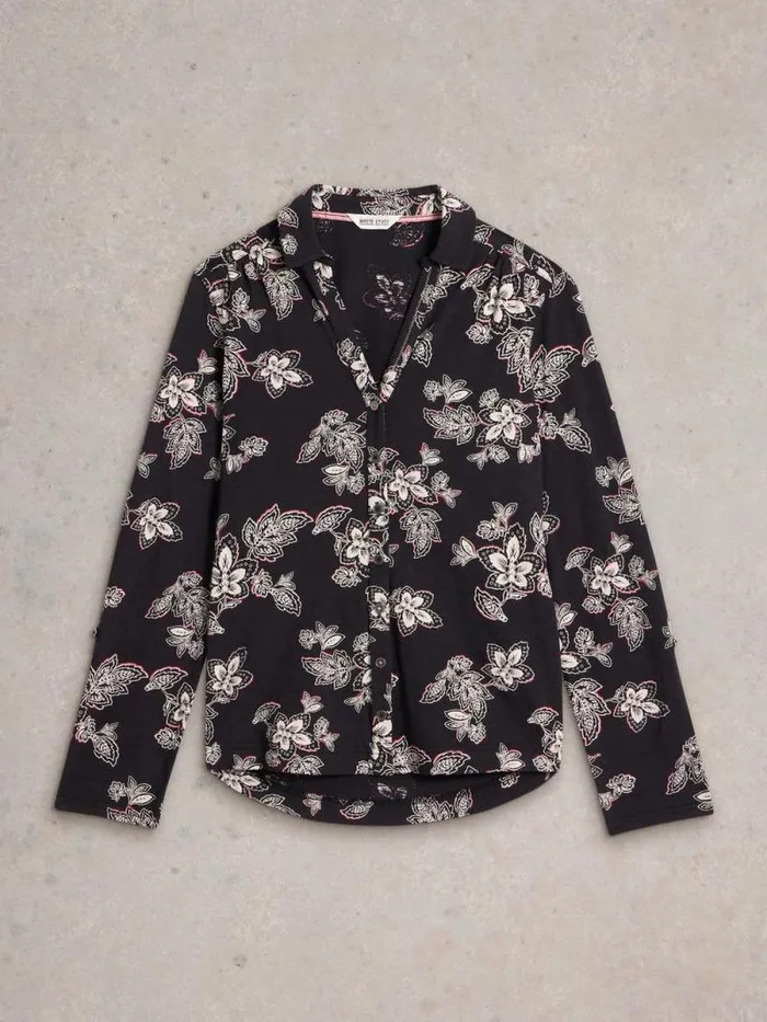 Women ANNIE COTTON SHIRT Black Multi White Stuff Tops and Tees