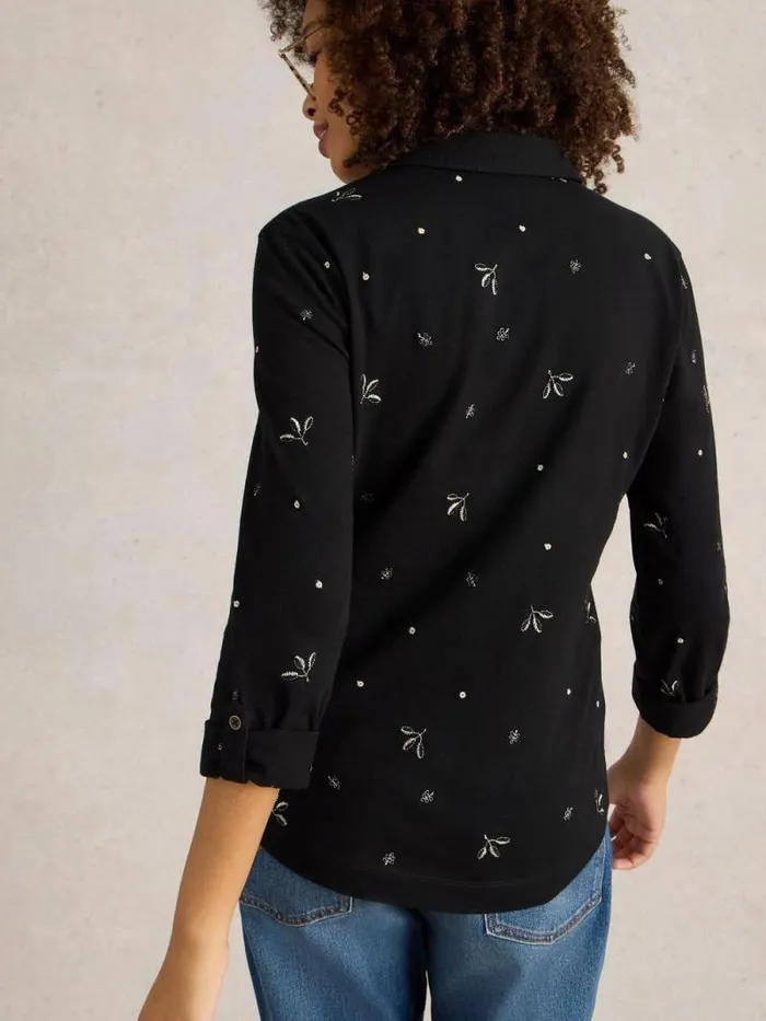 Women ANNIE EMBROIDERED COLLARED SHIRT Black Multi White Stuff Shirts and Blouses Women ANNIE EMBROIDERED COLLARED SHIRT Black Multi White Stuff Shirts and Blouses