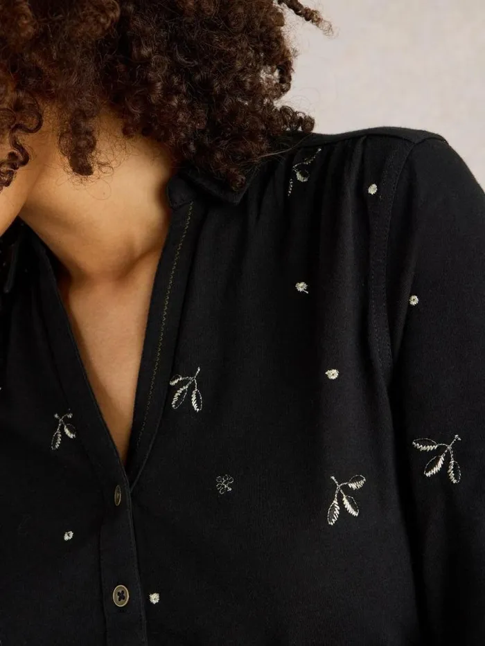 Women ANNIE EMBROIDERED COLLARED SHIRT Black Multi White Stuff Shirts and Blouses Women ANNIE EMBROIDERED COLLARED SHIRT Black Multi White Stuff Shirts and Blouses