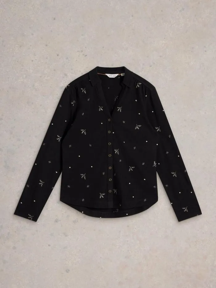 Women ANNIE EMBROIDERED COLLARED SHIRT Black Multi White Stuff Shirts and Blouses Women ANNIE EMBROIDERED COLLARED SHIRT Black Multi White Stuff Shirts and Blouses