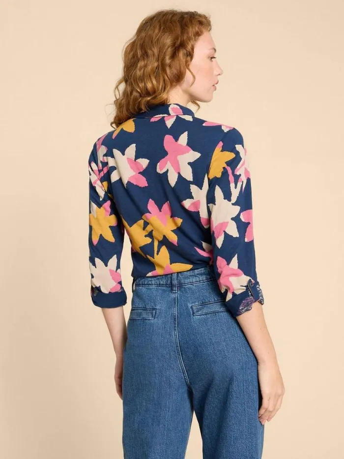 Women ANNIE JERSEY PRINT SHIRT Navy Print White Stuff Shirts and Blouses Women ANNIE JERSEY PRINT SHIRT Navy Print White Stuff Shirts and Blouses