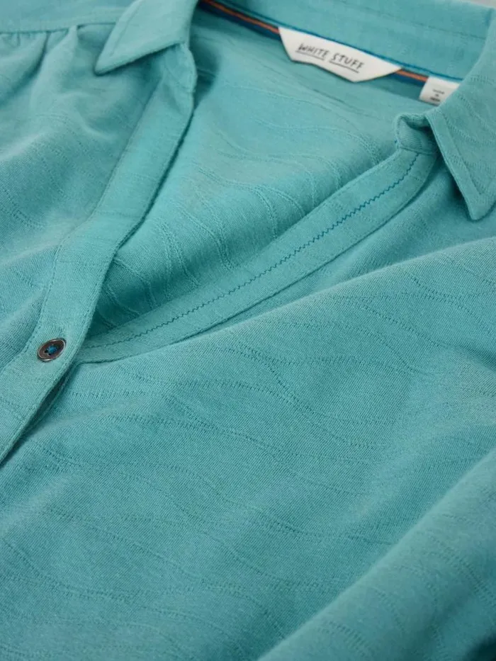 Women ANNIE TEXTURED SHIRT Mid Teal White Stuff Shirts and Blouses Women ANNIE TEXTURED SHIRT Mid Teal White Stuff Shirts and Blouses