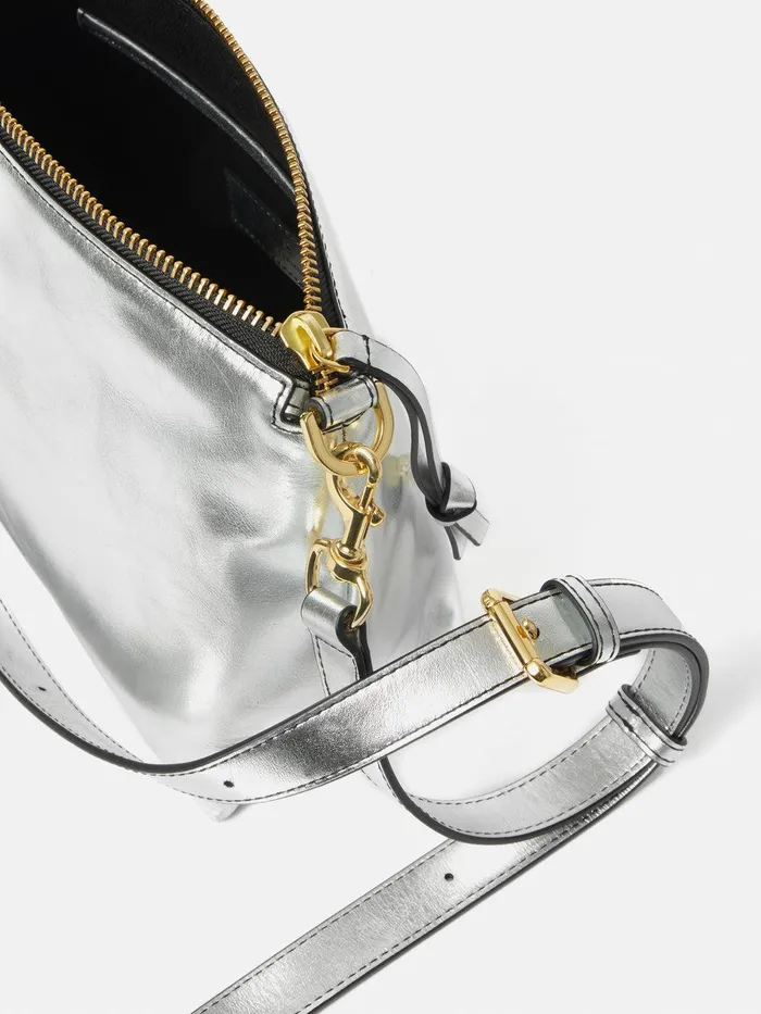 Women Ava Leather Crossbody Silver Jigsaw Leather