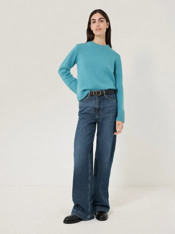 Women Balfour Long Wide Leg Jean Vintage Mid Blue Jigsaw Denim
