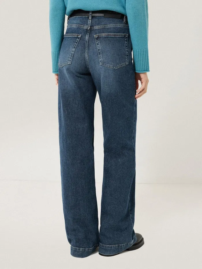 Women Balfour Long Wide Leg Jean Vintage Mid Blue Jigsaw Denim