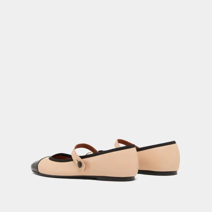 Women Ballerinas With Straps Beige JONAK Ballet Flats