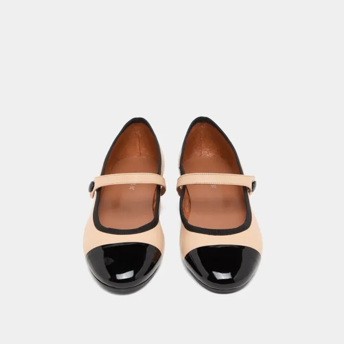 Women Ballerinas With Straps Beige JONAK Ballet Flats