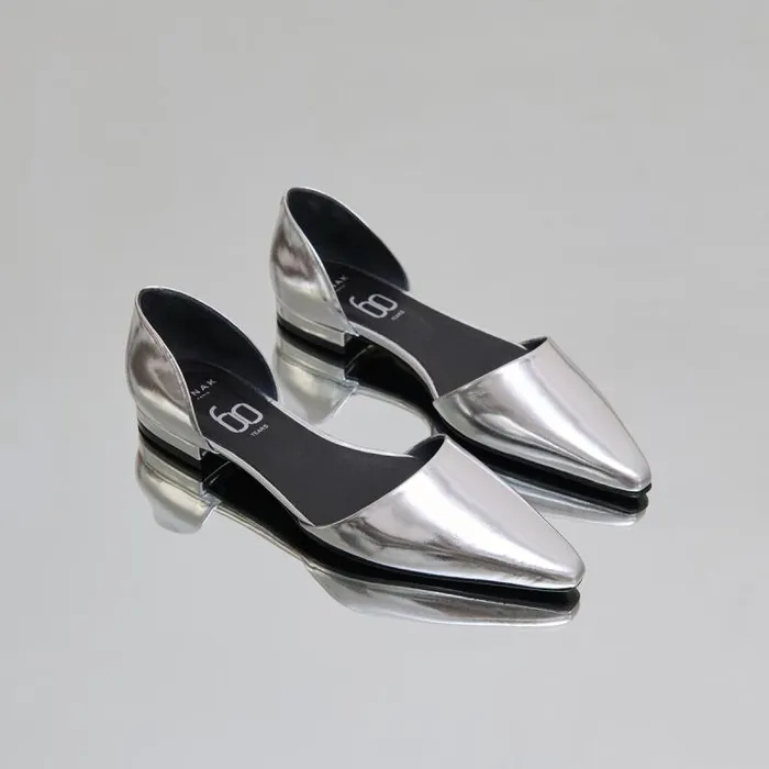 Women Ballet Flats With Pointed Toes Silver JONAK 60 Years