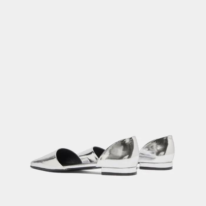 Women Ballet Flats With Pointed Toes Silver JONAK 60 Years
