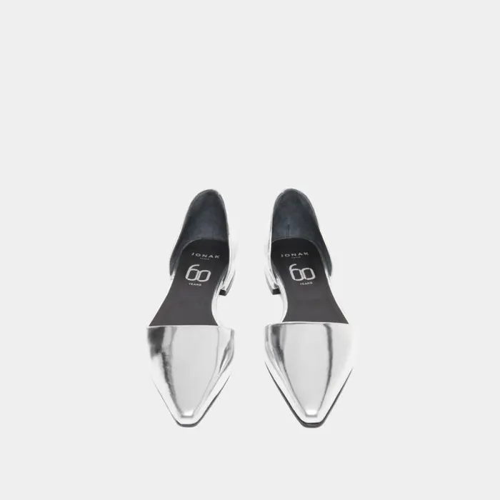 Women Ballet Flats With Pointed Toes Silver JONAK 60 Years