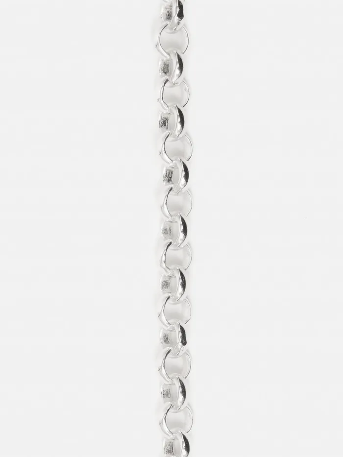 Women Belcher Chain Necklace Silver Jigsaw Party