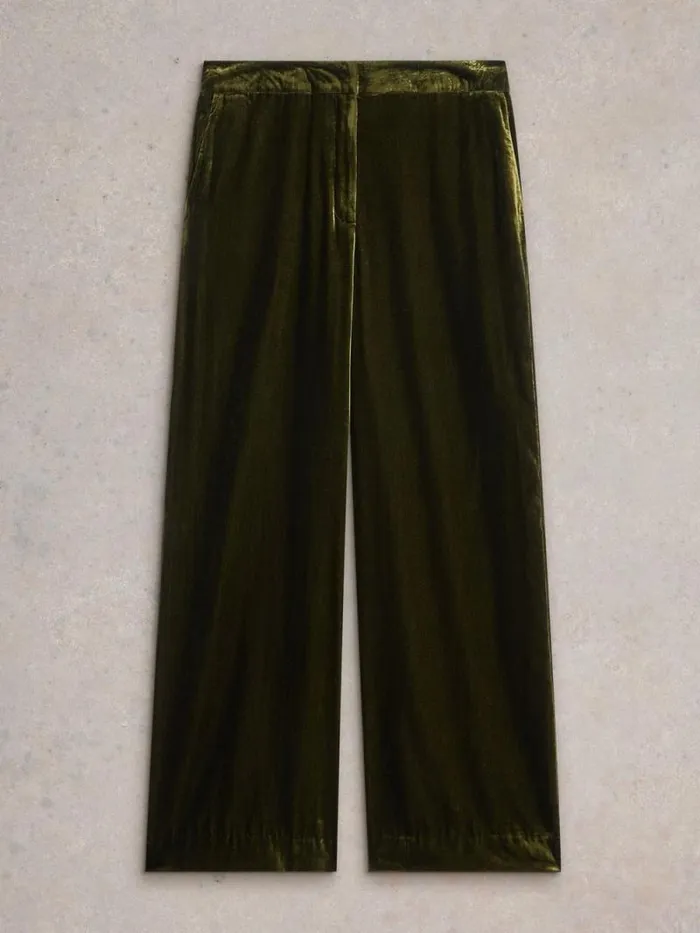 Women Belle Wide Leg Velvet Trouser Khaki Green White Stuff Trousers Women Belle Wide Leg Velvet Trouser Khaki Green White Stuff Trousers