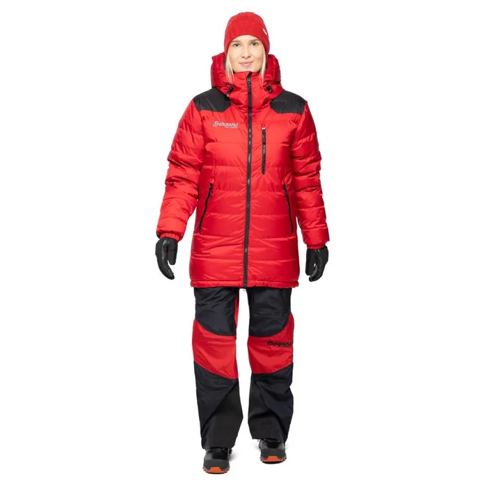 Women Bergans Of Norway Down Jackets Expedition Down Light Parka Red Black