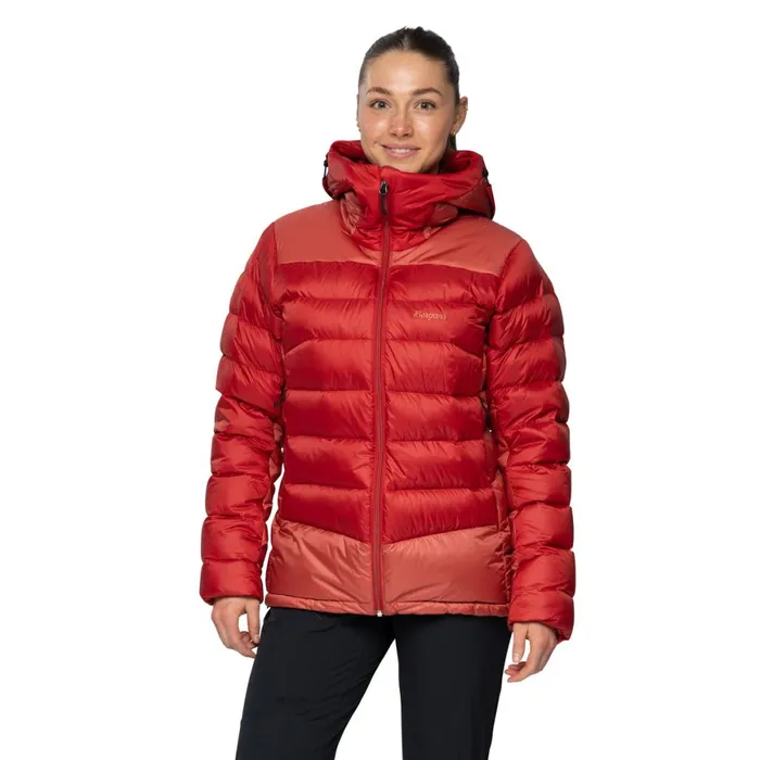 Women Bergans Of Norway Down Jackets Vaagaa Allround Down Jacket Rusty Dust Crimson Red