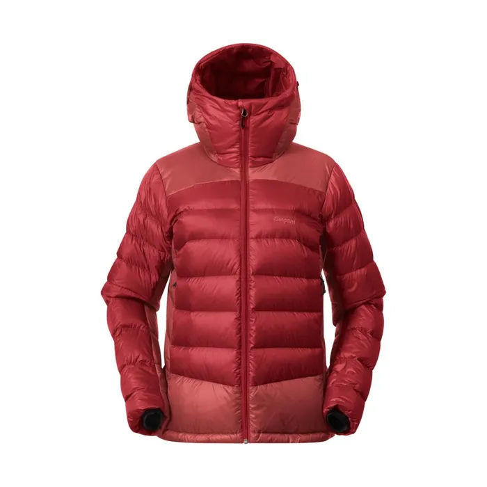 Women Bergans Of Norway Down Jackets Vaagaa Allround Down Jacket Rusty Dust Crimson Red