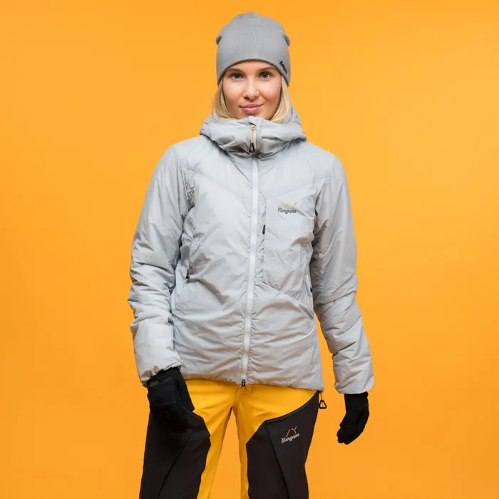 Women Bergans Of Norway Insulation Y Mountainline Insulated Windbreaker Jacket Pearl Grey