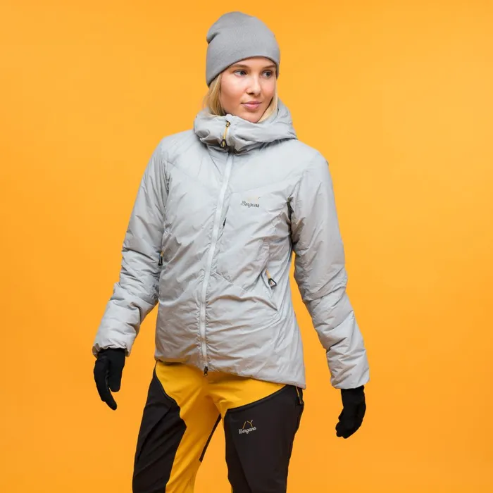 Women Bergans Of Norway Insulation Y Mountainline Insulated Windbreaker Jacket Pearl Grey