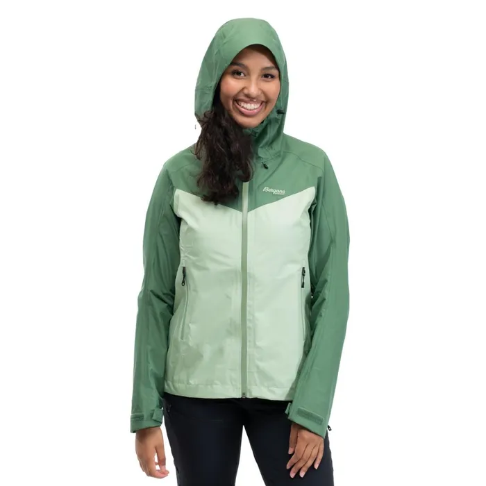 Women Bergans Of Norway Shell Jackets Skar Light 3l Shell Jacket Light Jade Green Dark Jade Green
