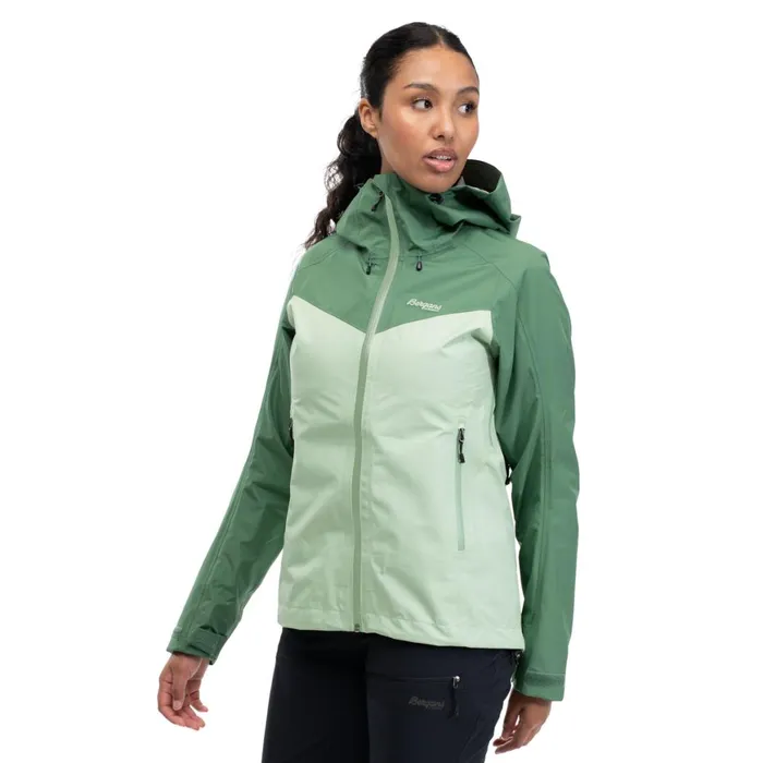 Women Bergans Of Norway Shell Jackets Skar Light 3l Shell Jacket Light Jade Green Dark Jade Green