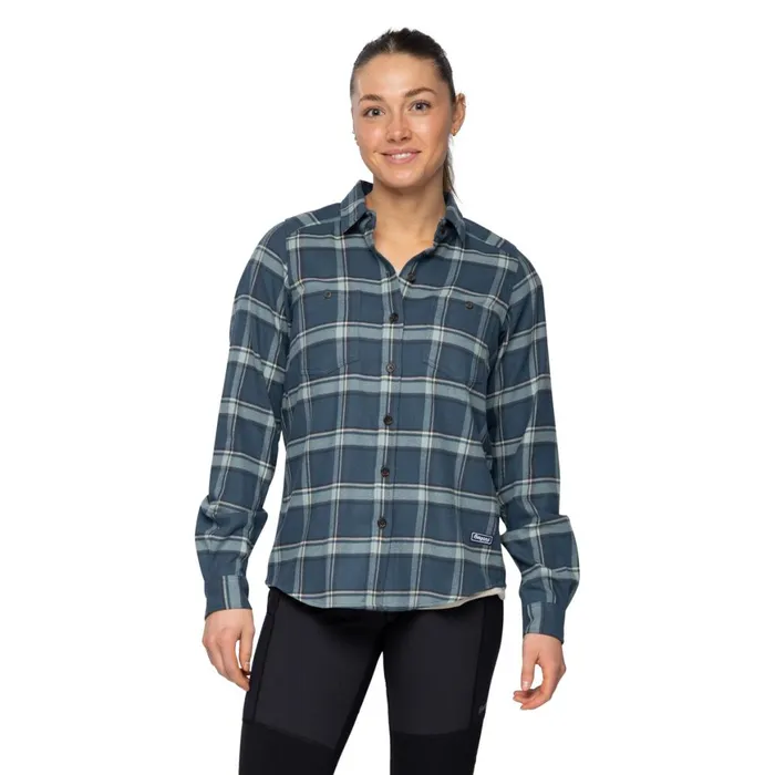 Women Bergans Of Norway Shirts Tovdal W Shirt Orion Blue Misty Forest Check