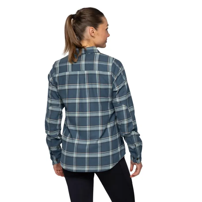 Women Bergans Of Norway Shirts Tovdal W Shirt Orion Blue Misty Forest Check