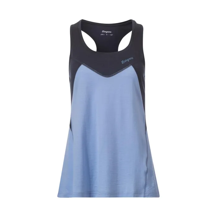 Women Bergans Of Norway Singlets Tind Wool Top Blueberry Milk Navy Blue