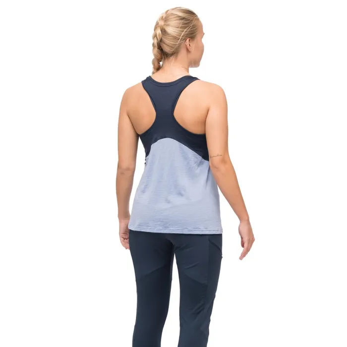 Women Bergans Of Norway Singlets Tind Wool Top Blueberry Milk Navy Blue