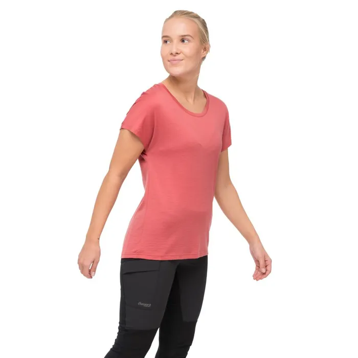 Women Bergans Of Norway TShirts Whenever Merino Tee Rusty Dust