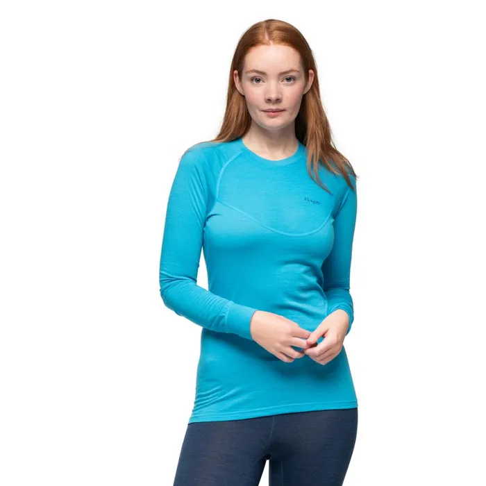 Women Bergans Of Norway Wool Longsleeved Shirts InnerLight W Long Sleeve Aqua Lagoon