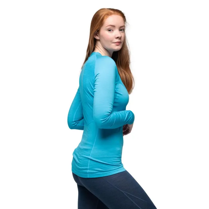 Women Bergans Of Norway Wool Longsleeved Shirts InnerLight W Long Sleeve Aqua Lagoon
