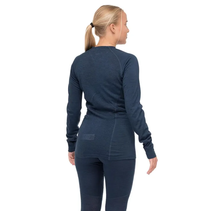 Women Bergans Of Norway Wool Longsleeved Shirts InnerPure Merino Long Sleeve Navy Blue