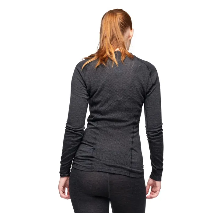 Women Bergans Of Norway Wool Longsleeved Shirts InnerPure W Long Sleeve Solid Charcoal