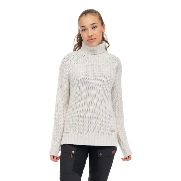 Women Bergans Of Norway Wool Nordmarka Merino High Neck Jumper Vanilla White