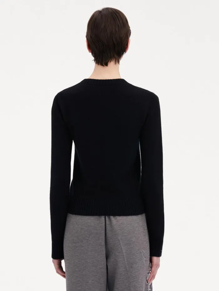 Women Blouses and Knits Oscar De La Renta O Flower Cashmere Pullover Black Women Blouses and Knits Oscar De La Renta O Flower Cashmere Pullover Black