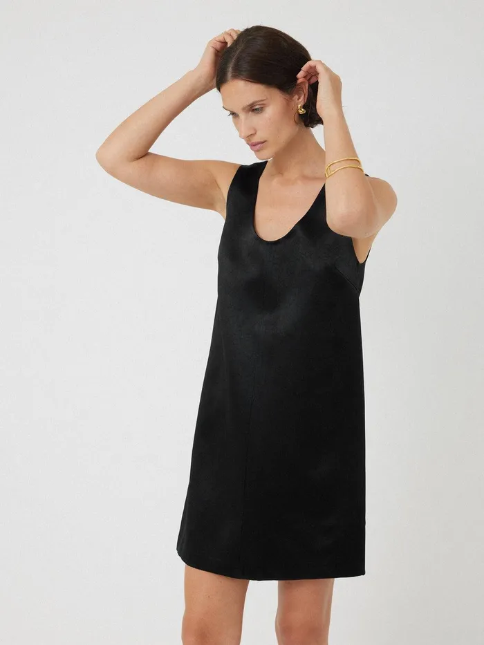 Women Bonded Satin Mini Dress Black Jigsaw Dresses and Jumpsuits