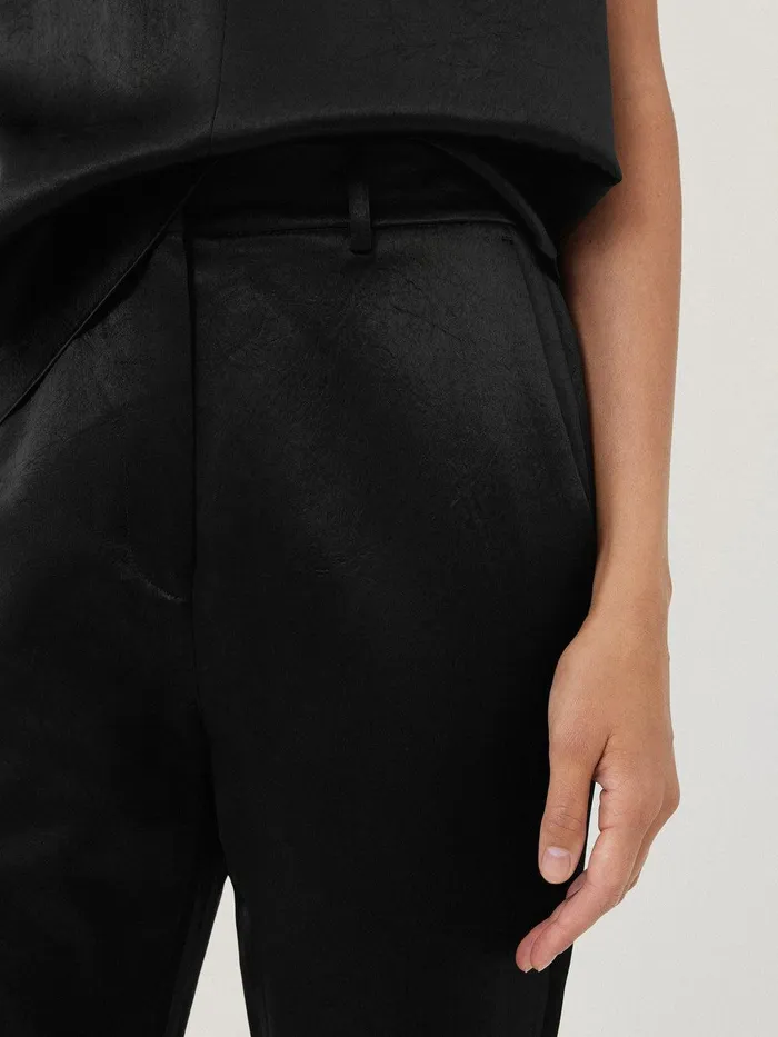 Women Bonded Satin Trouser Black Jigsaw Party